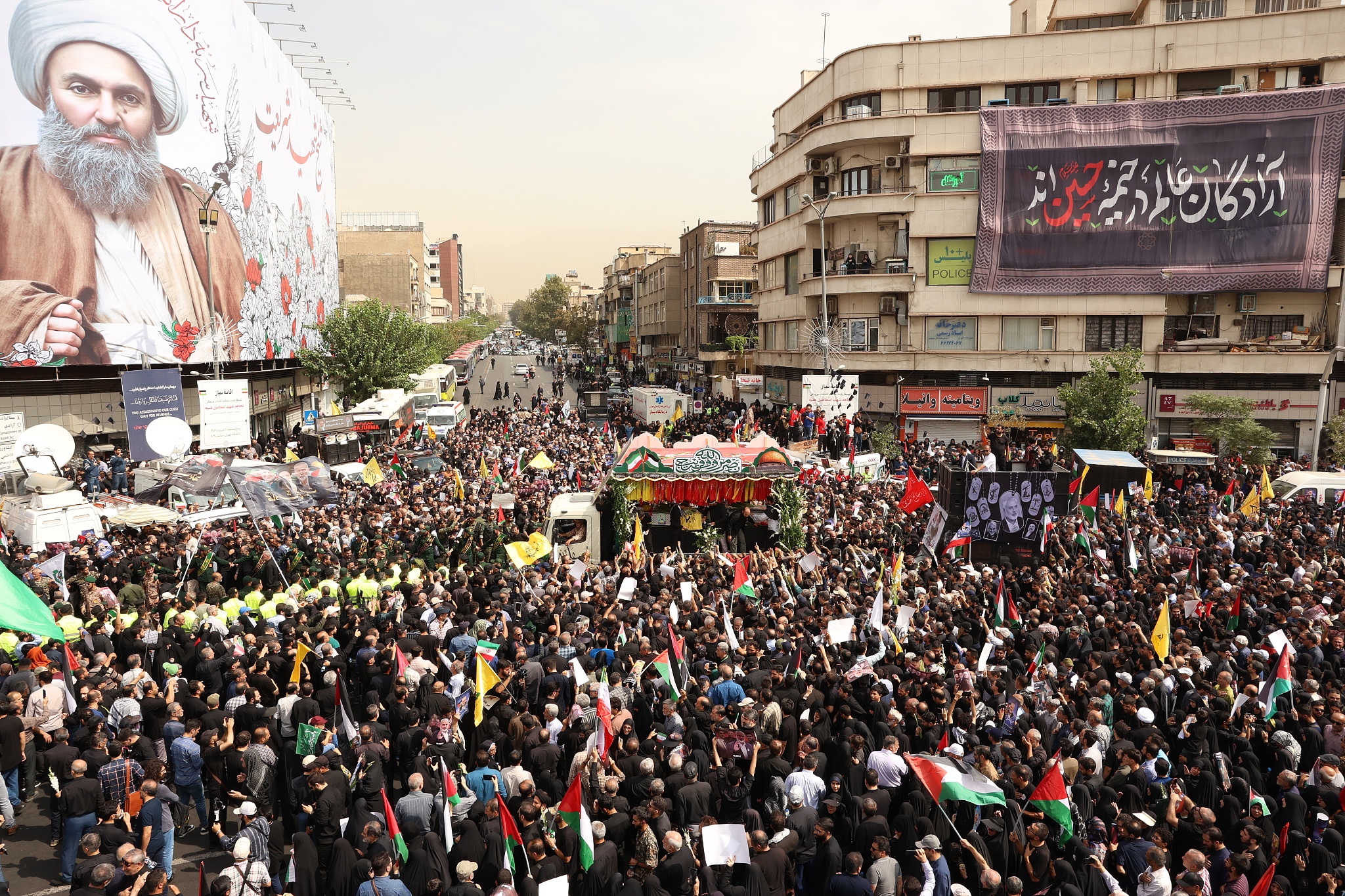 People attend the funeral ceremony for Hamas political chief Ismail Haniyeh, who was assassinated in Tehran, Iran, August 1, 2024. /CFP