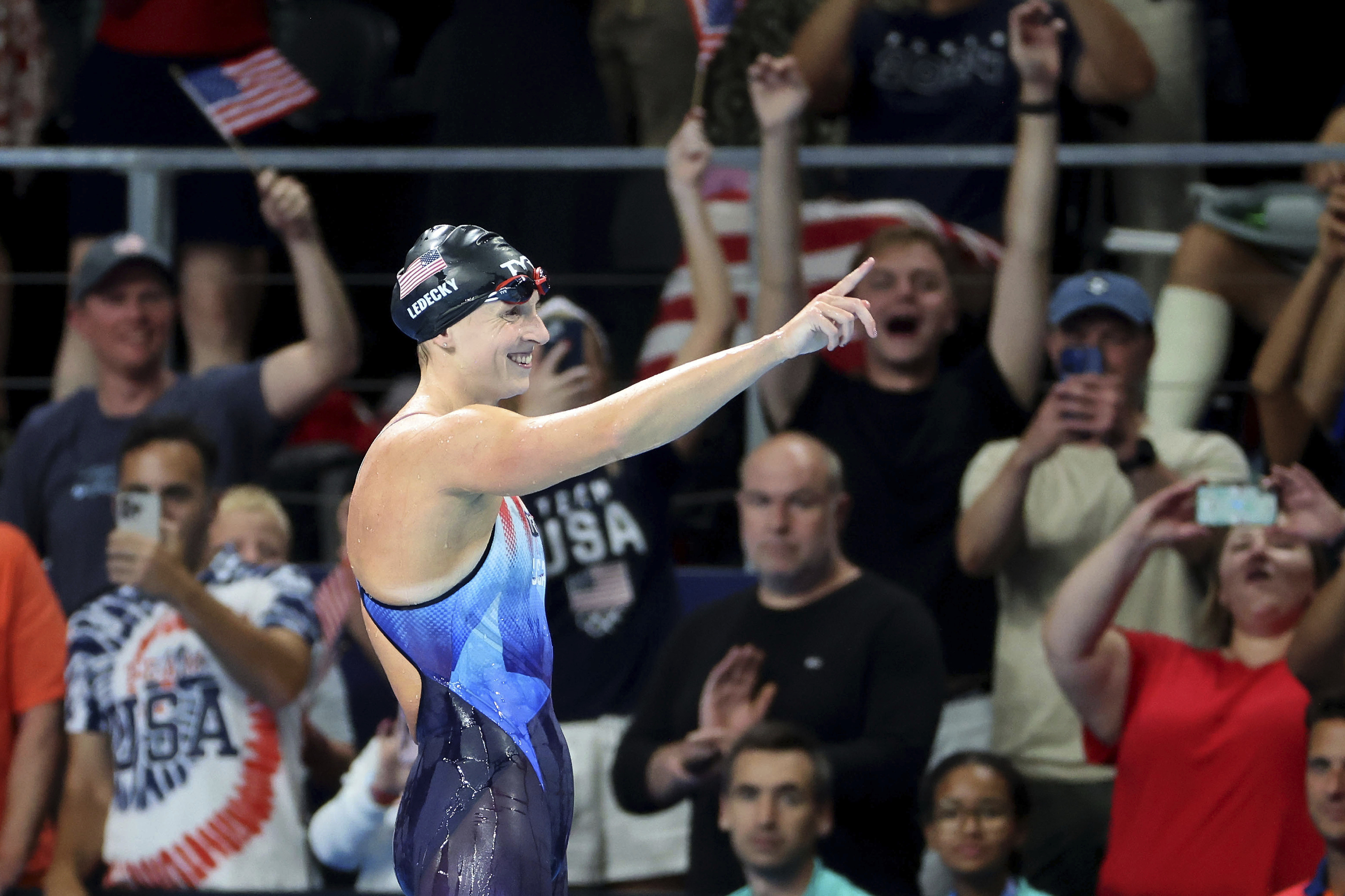 Katie Ledecky (USA) in the women's 800-meter freestyle final at the Paris 2024 Olympic Summer Games at Paris La Défense Arena, Paris, France, August 3, 2024. /CFP