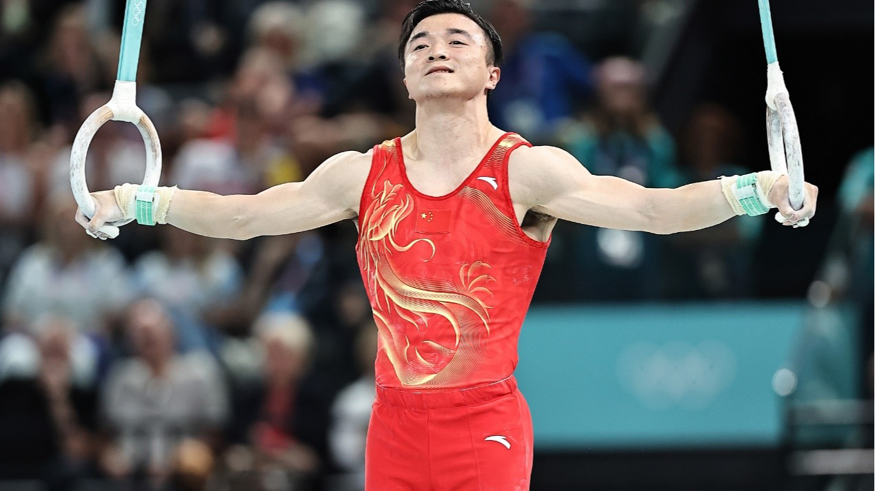 China's Liu Yang competes in the men's rings artistic gymnastics final at the 2024 Summer Olympics at the Bercy Arena in Paris, France, August 4, 2024. /CFP