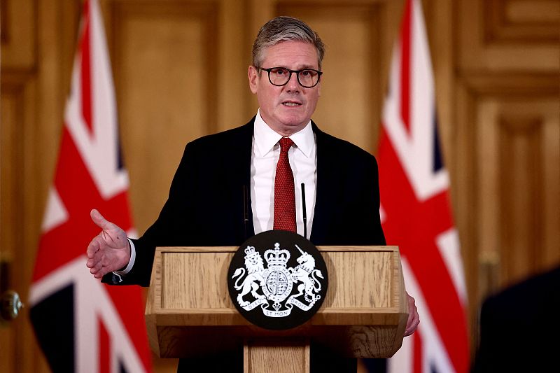 Britain's Prime Minister Keir Starmer during a press conference following clashes after the Southport stabbing, at 10 Downing Street in central London, August 1, 2024. /CFP