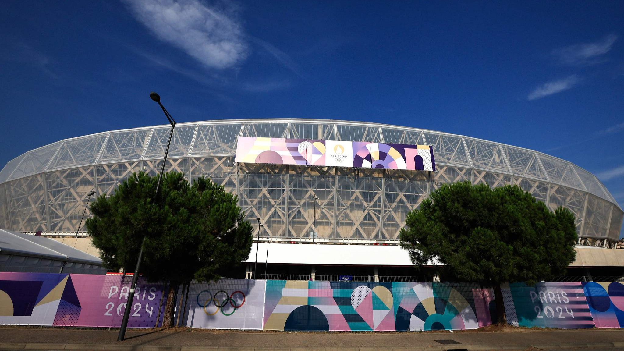 A view of the Nice Stadium, where some of the Olympic football matches, part of the Paris 2024 Olympic Games will be played, in the southern Mediterranean city of Nice on July 17, 2024. /CFP