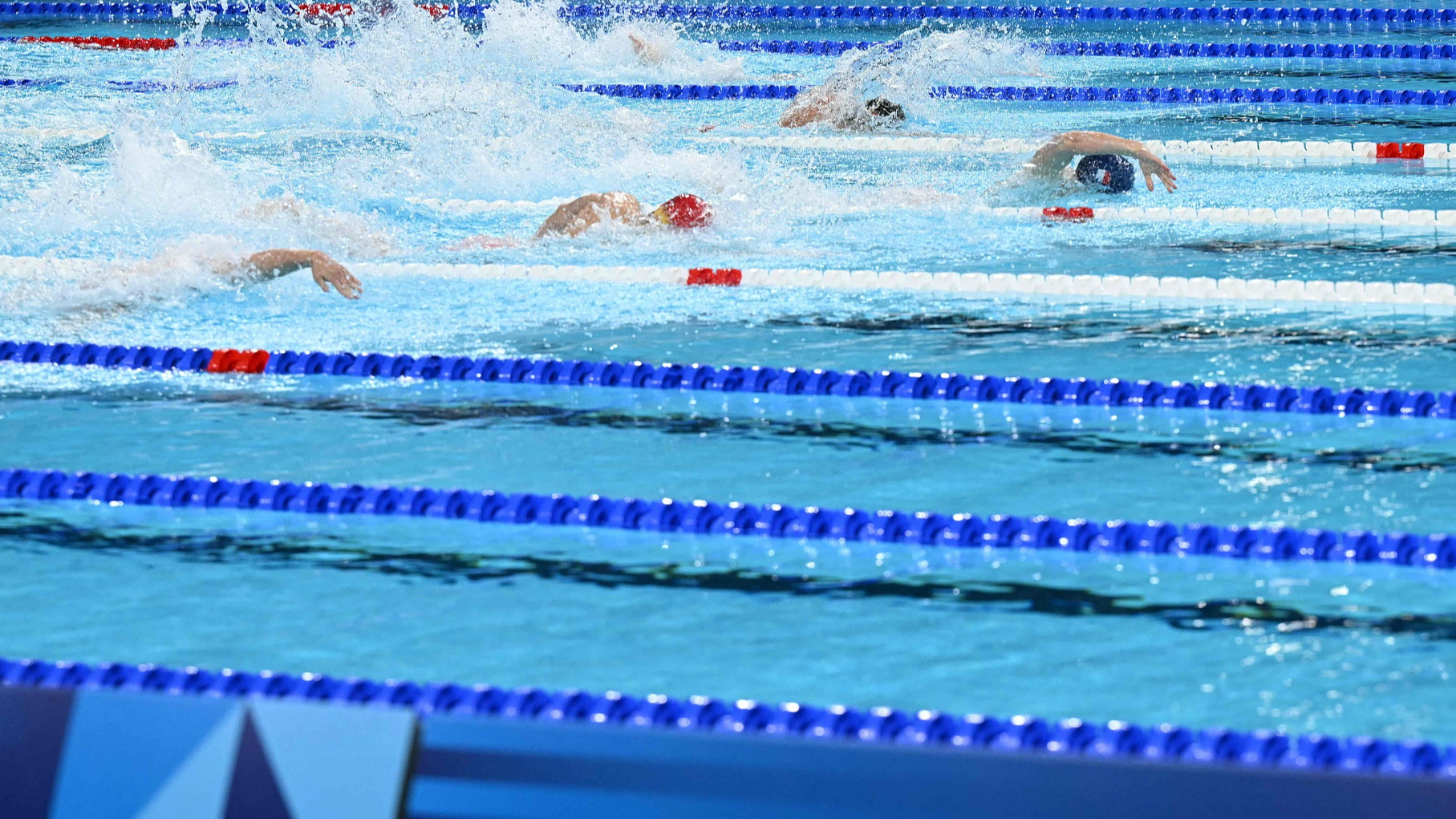 The men's 4x100m medley relay swimming event during the Paris 2024 Olympic Games at the Paris La Defense Arena in Nanterre, west of Paris, August 3, 2024. /CFP