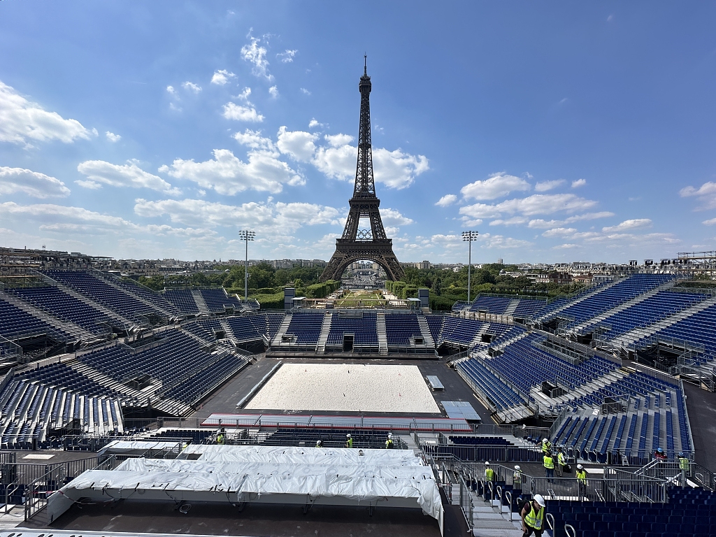 An undated photo shows the Eiffel Tower Stadium in Paris, France. /CFP