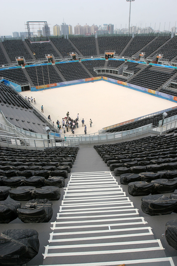 An undated photo shows Chaoyang Park beach volleyball ground in Beijing, China. /CFP