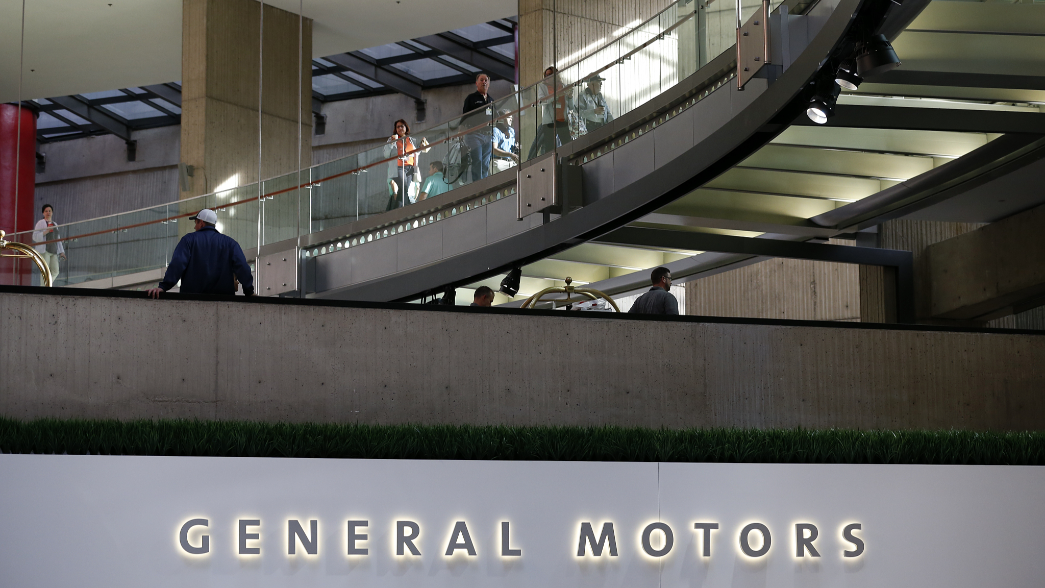 General Motors Co. signage is displayed inside the Renaissance Center, the company's world headquarters complex in Detroit, Michigan, U.S. /CFP