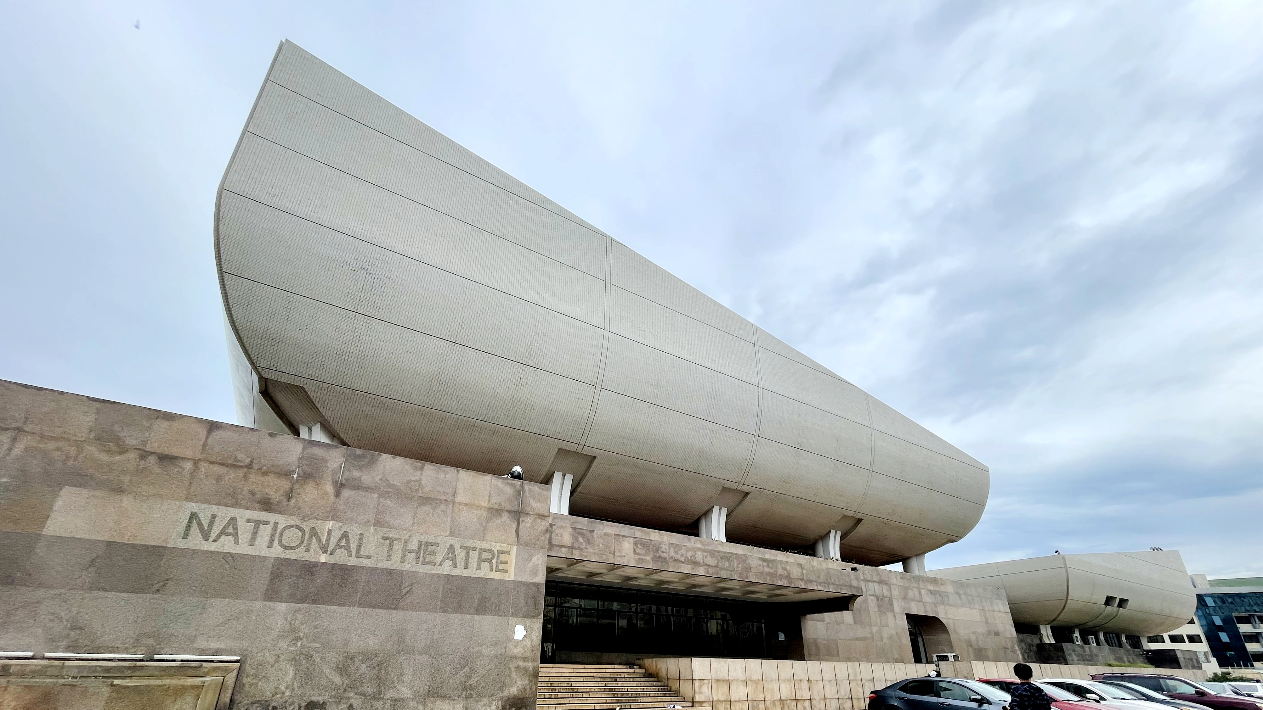 An undated photo shows an outside view of the National Theatre of Ghana in Accra, Ghana. /CGTN