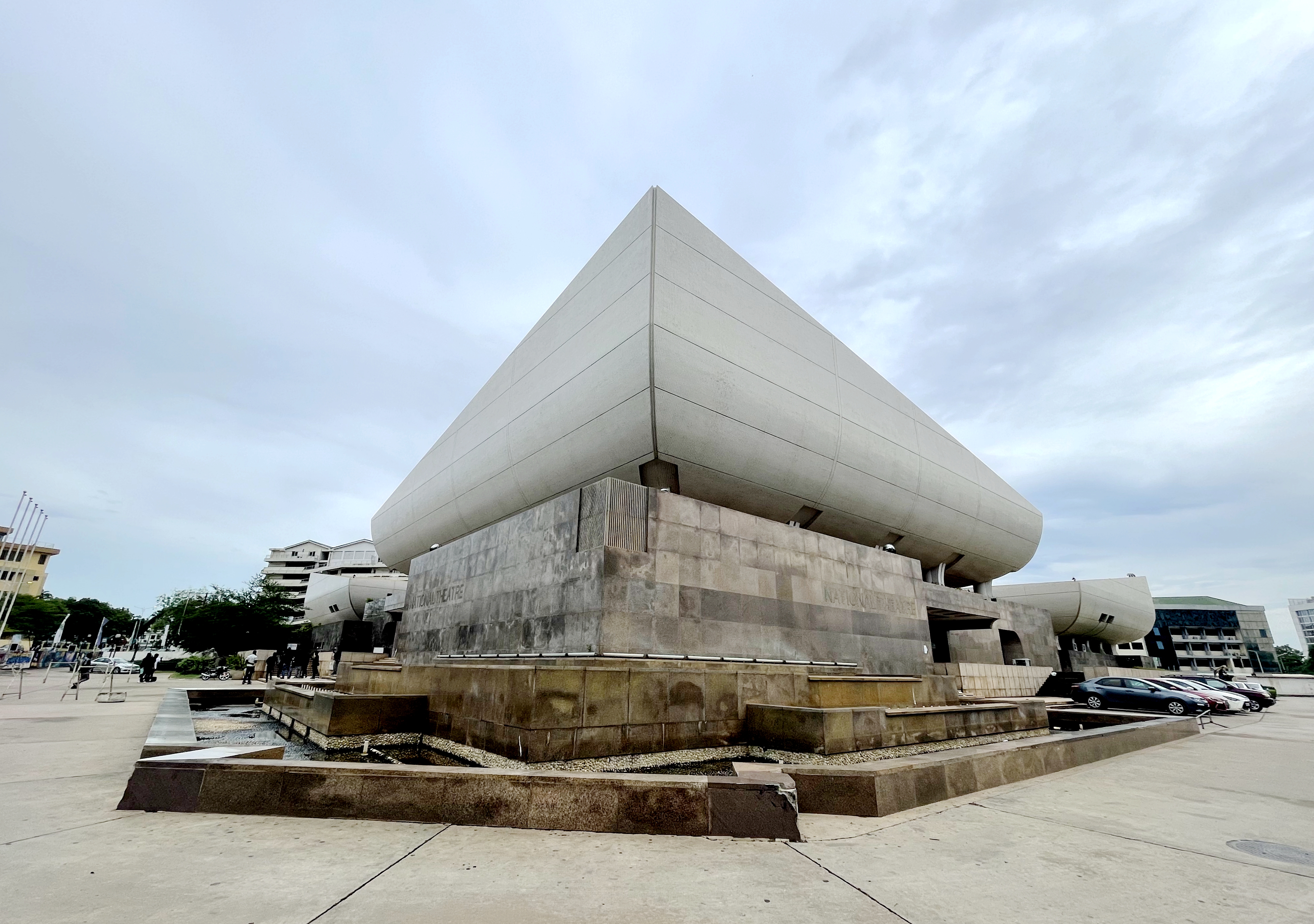 An undated photo shows an outside view of the National Theatre of Ghana in Accra, Ghana. /CGTN