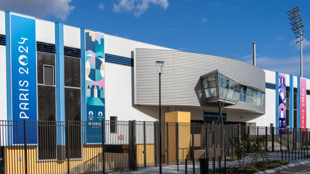 The exterior of the Yves-du-Manoir Stadium in Colombes, northwest suburbs of Paris, France, May 3, 2024. /Xinhua