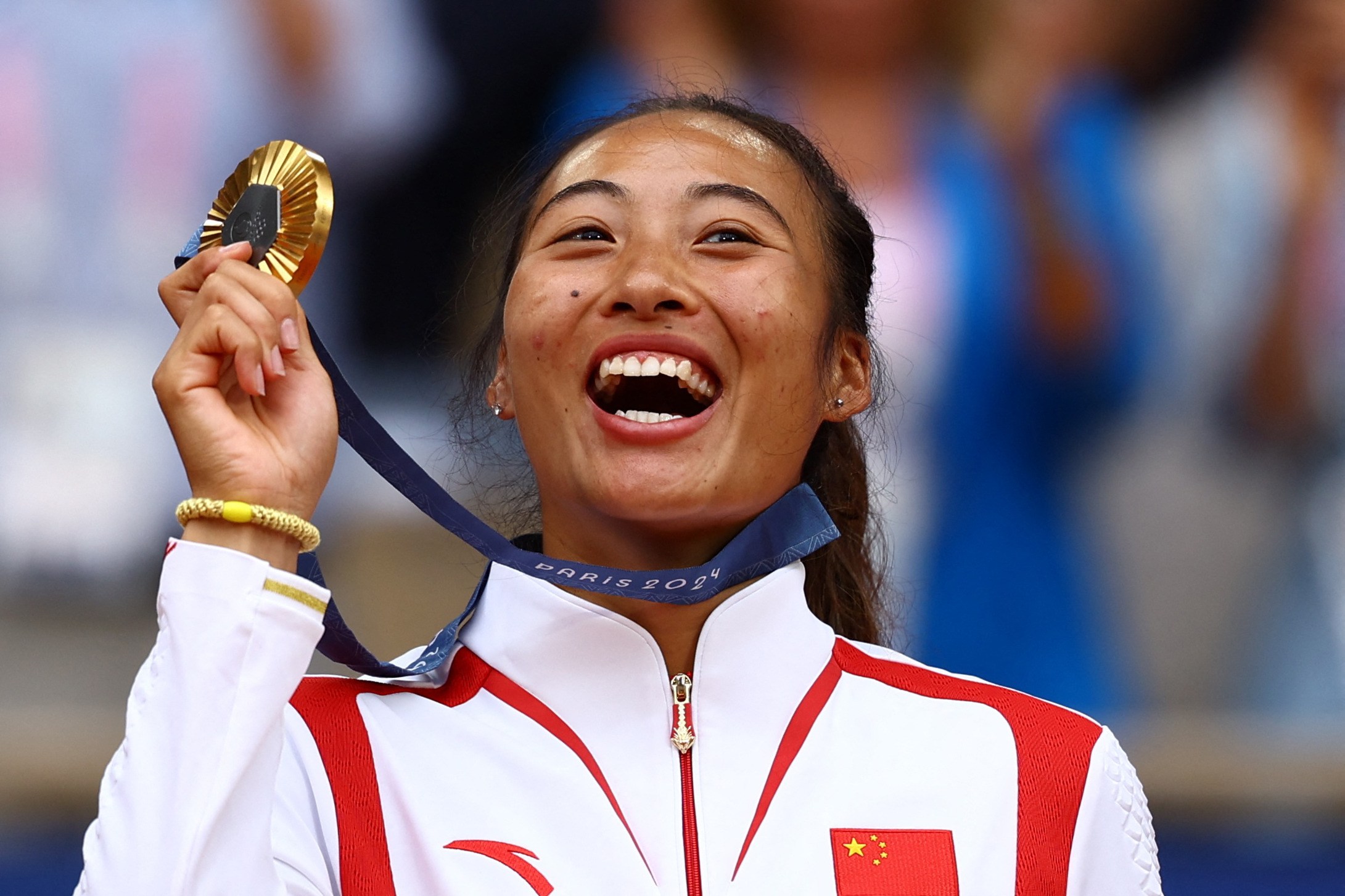 Zheng Qinwen wins the women's singles tennis final at the Paris 2024 Olympic Games in Paris, France, August 3, 2024. /IC