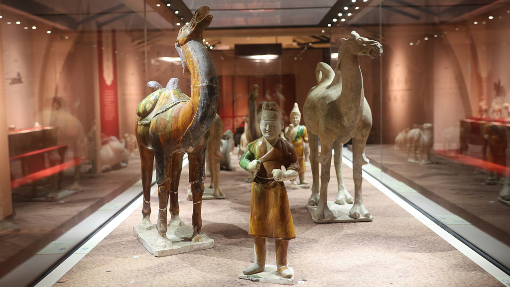 A photo taken on August 11, 2024 shows a set of tangsancai on display at the Xiamen Museum in Fujian Province, China. /CFP