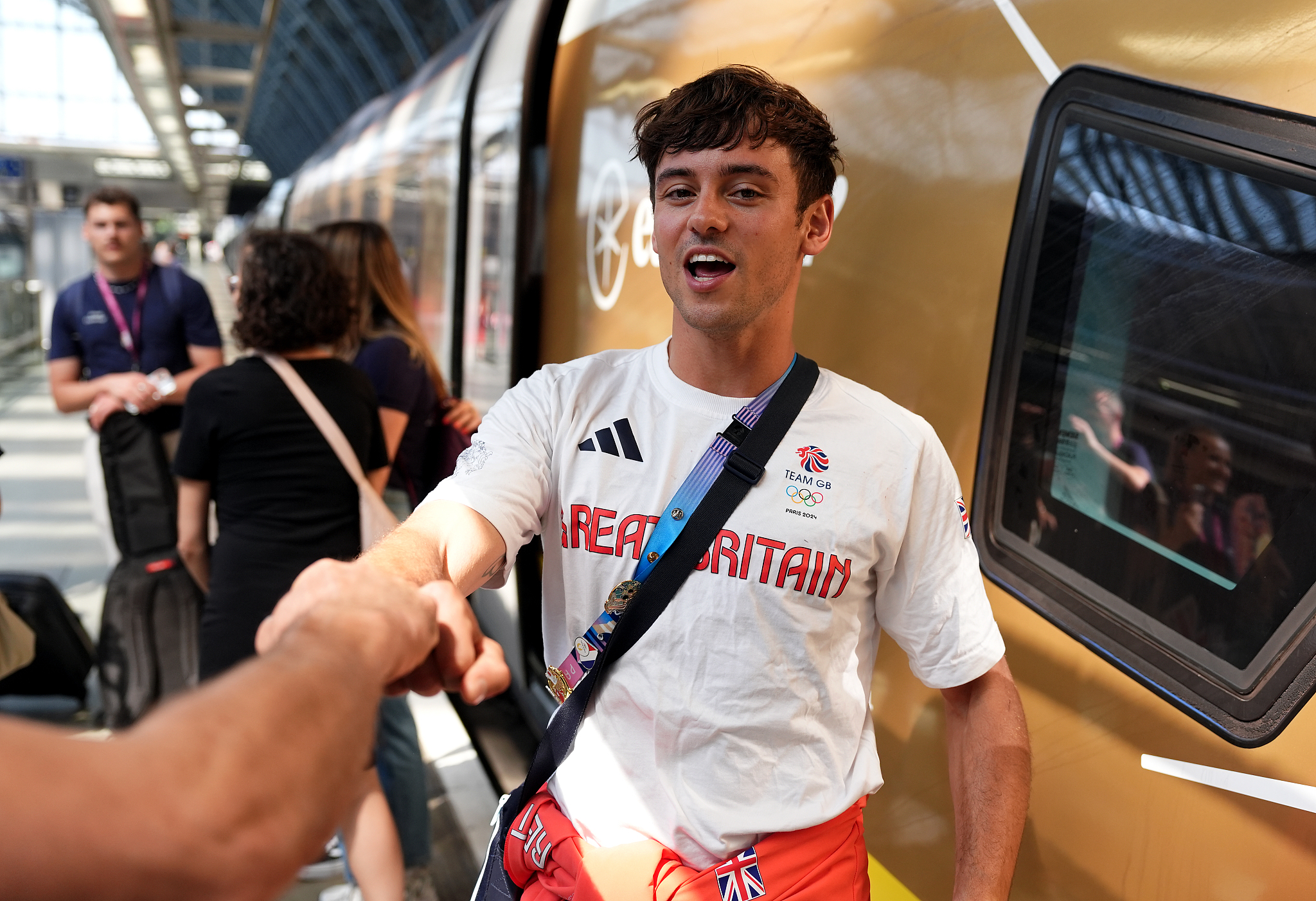 Team GB diverTom Daley comes back to London after pariticipating in the 2024 Olympic Games in Paris, France, August 12, 2024. /CFP