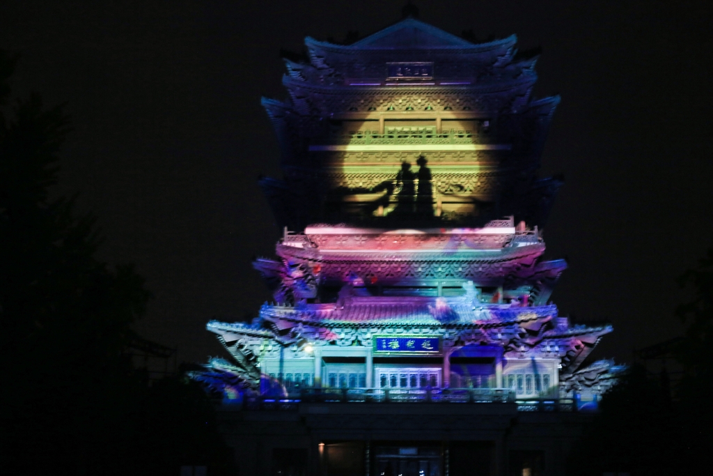 A 3D mapping show is staged at the Chaoran Tower in Jinan, Shandong Province on August 10, 2024. /IC