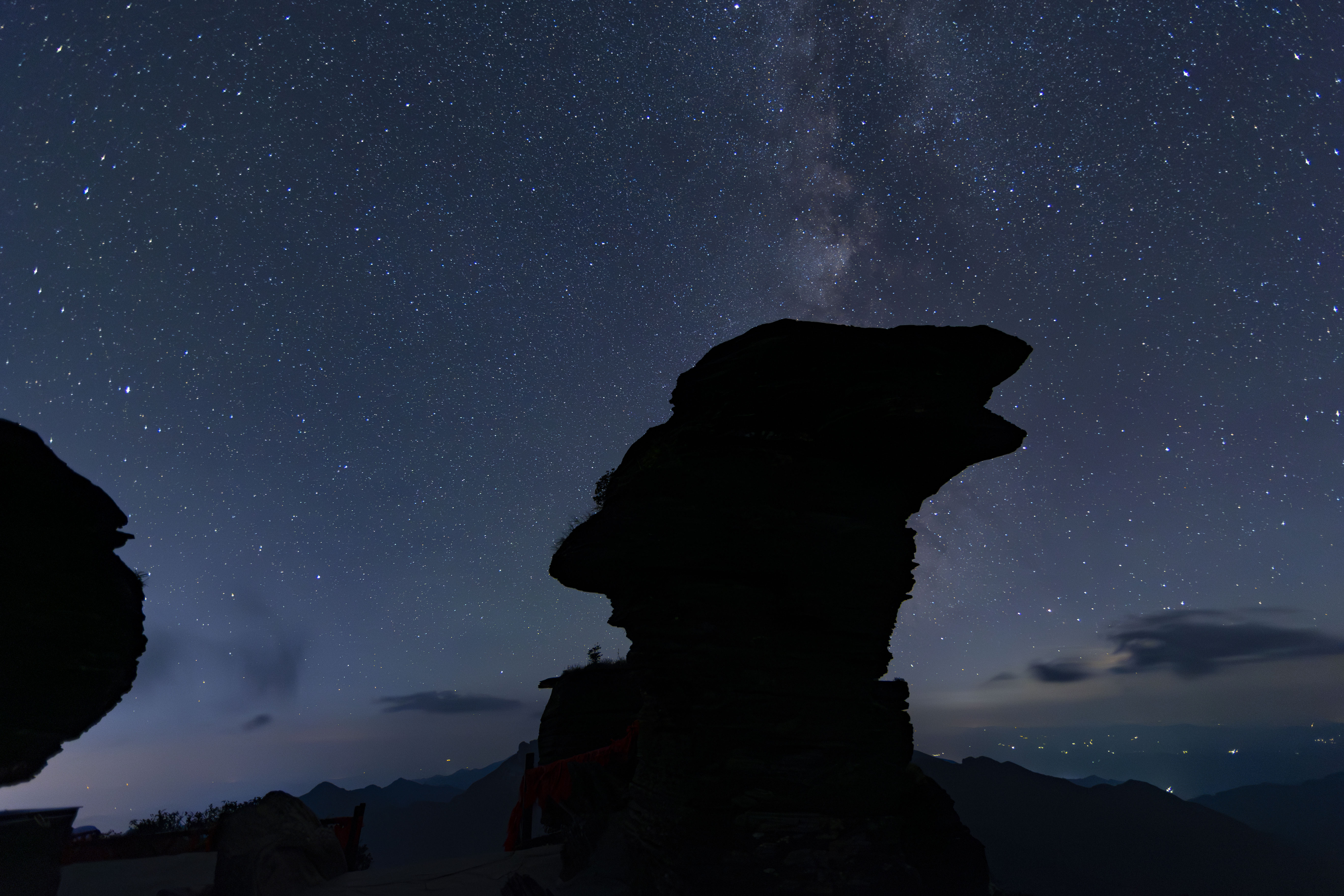 A photo taken in August 2024 shows a starry night at Mount Fanjing in Guizhou, China. /Photo provided to CGTN