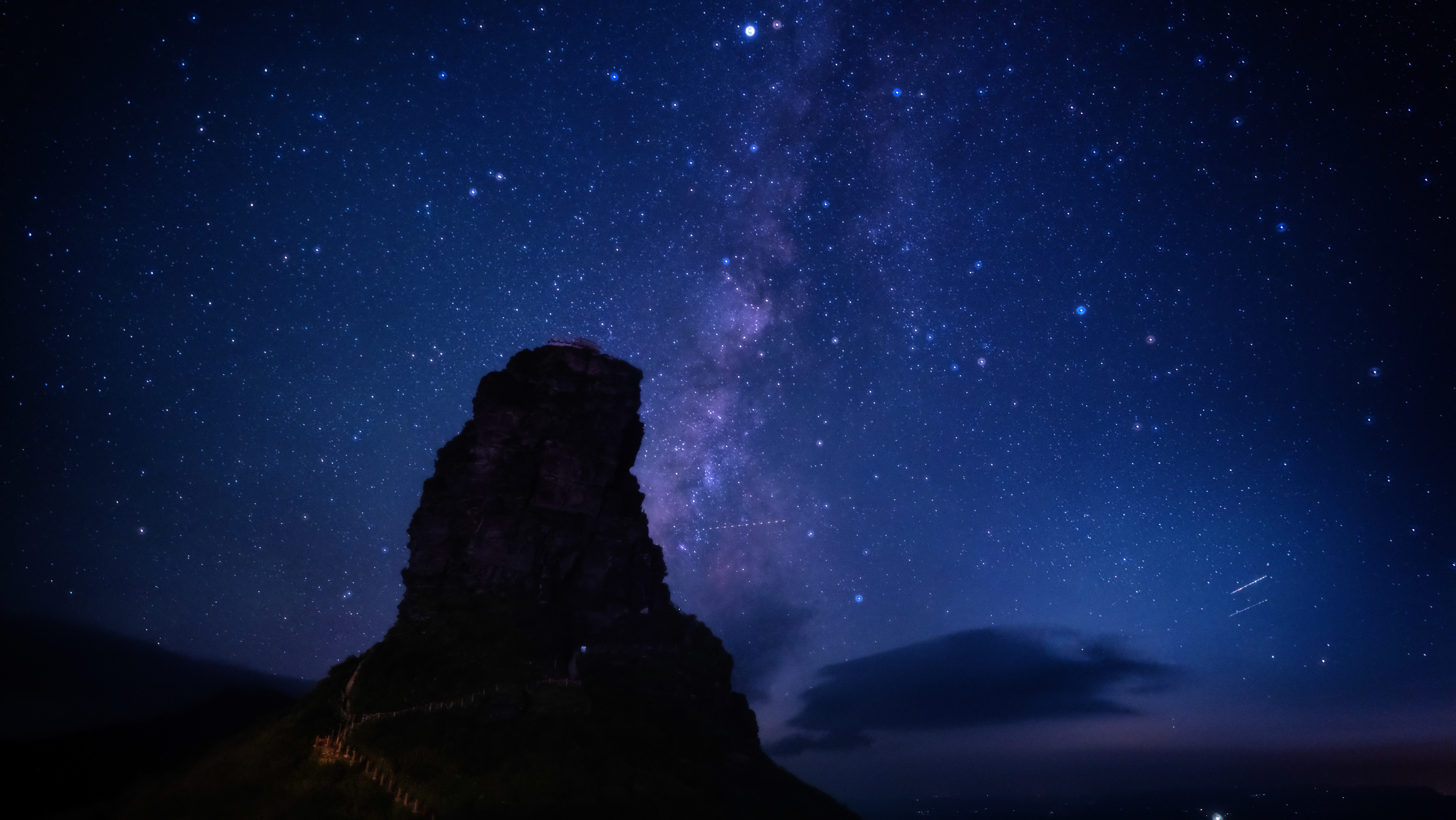 A photo taken in August 2024 shows a starry night at Mount Fanjing in Guizhou, China. /Photo provided to CGTN