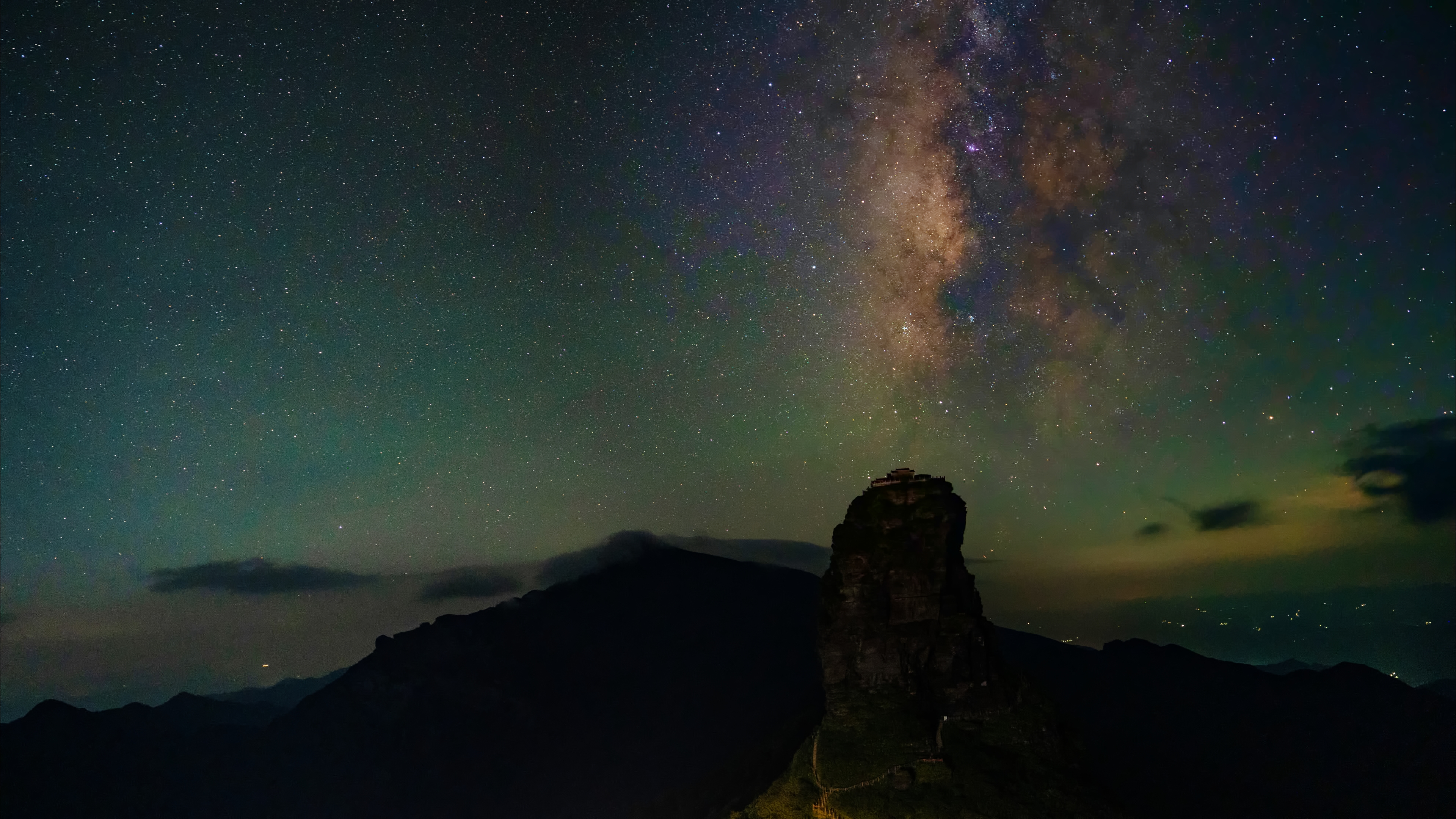 A photo taken in August 2024 shows a starry night at Mount Fanjing in Guizhou, China. /Photo provided to CGTN