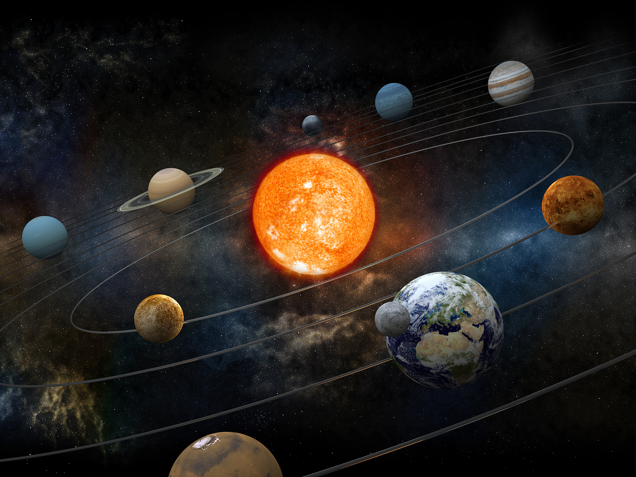 An illustration of planets in the solar system. /CFP 