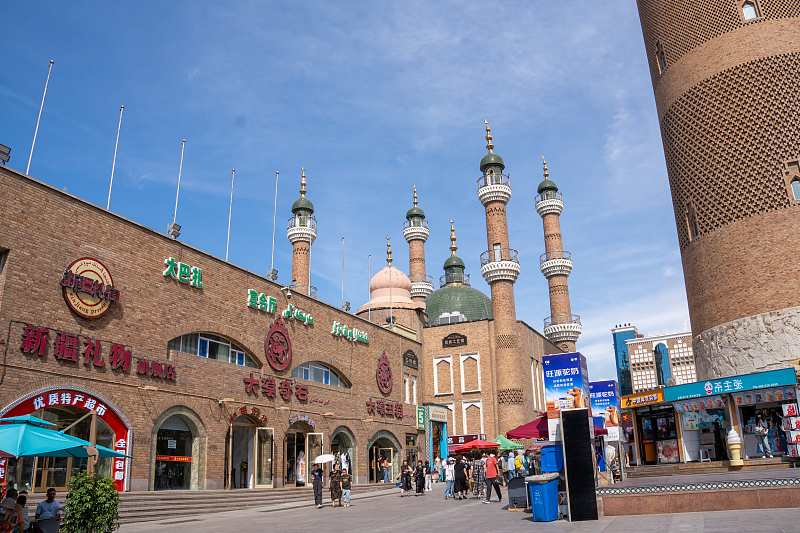 The Grand Bazaar Pedestrian Mall in Urumqi, capital of northwest China's Xinjiang Uygur Autonomous Region, June 8, 2024. /CFP