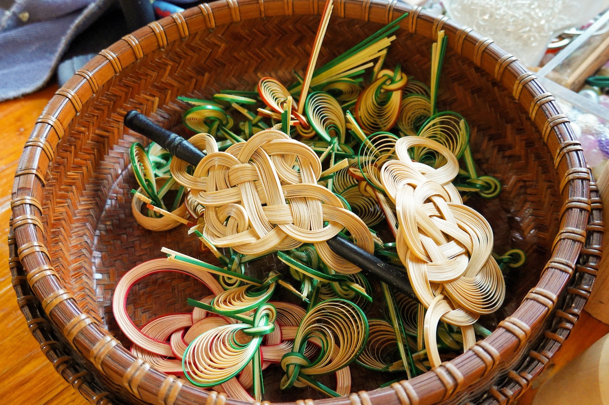 Bamboo crafts are on display at a store in Nianhuawan, a popular tourist town in Wuxi, Jiangsu Province, on July 21, 2024. /CGTN