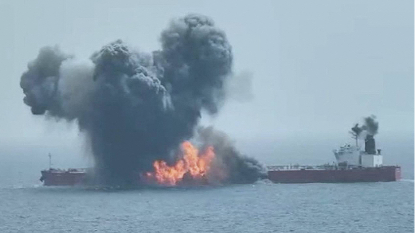 The Houthis target a Liberia-flagged crude oil tanker in the Red Sea, July 15, 2024. /CFP