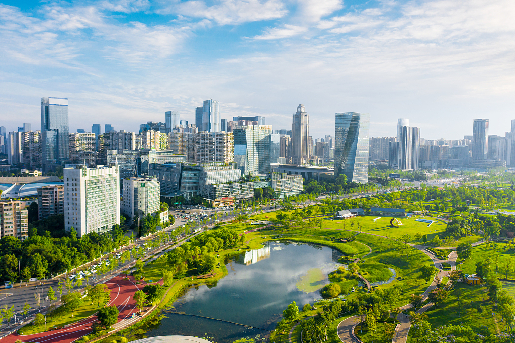 City view of Chengdu city in SW China. /CFP