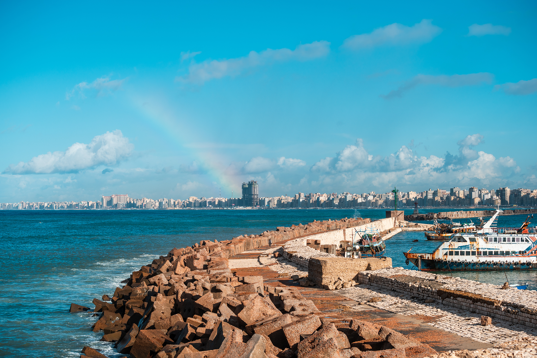 Laut Mediterania dekat Pelabuhan Alexandria di Mesir. /CFP