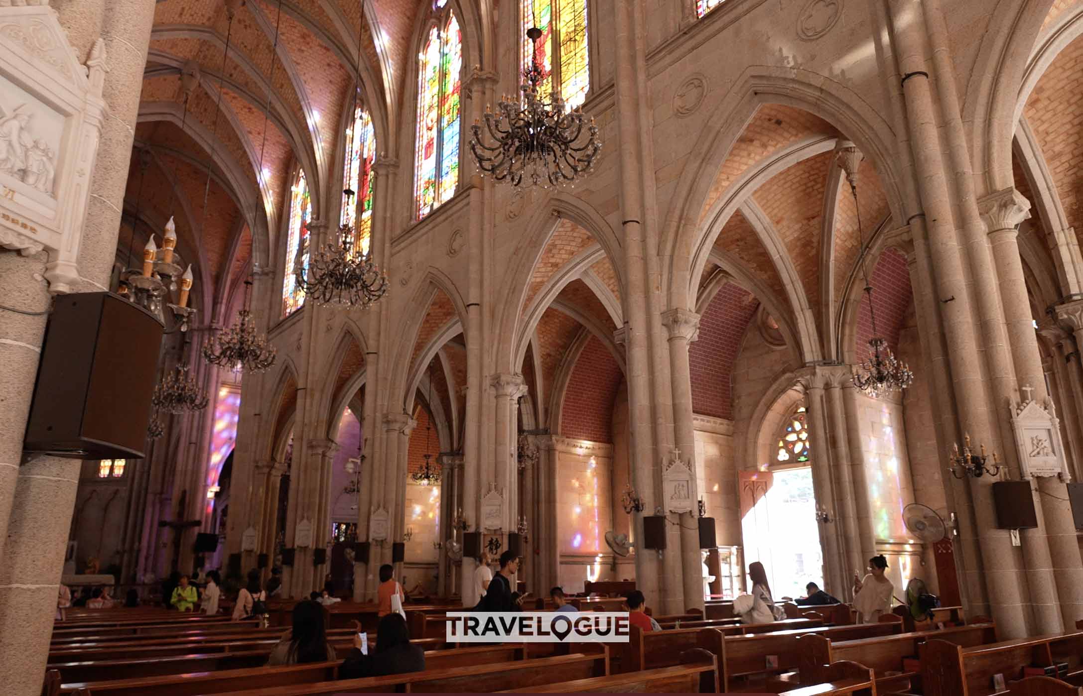 An interior view of Sacred Heart Cathedral in Guangzhou, Guangdong Province /CGTN