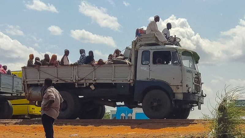 People fleeing the town of Singa, the capital of Sudan's southeastern Sennar state, arrive in Gedaref in the east of the war-torn country, July 2, 2024. /CFP