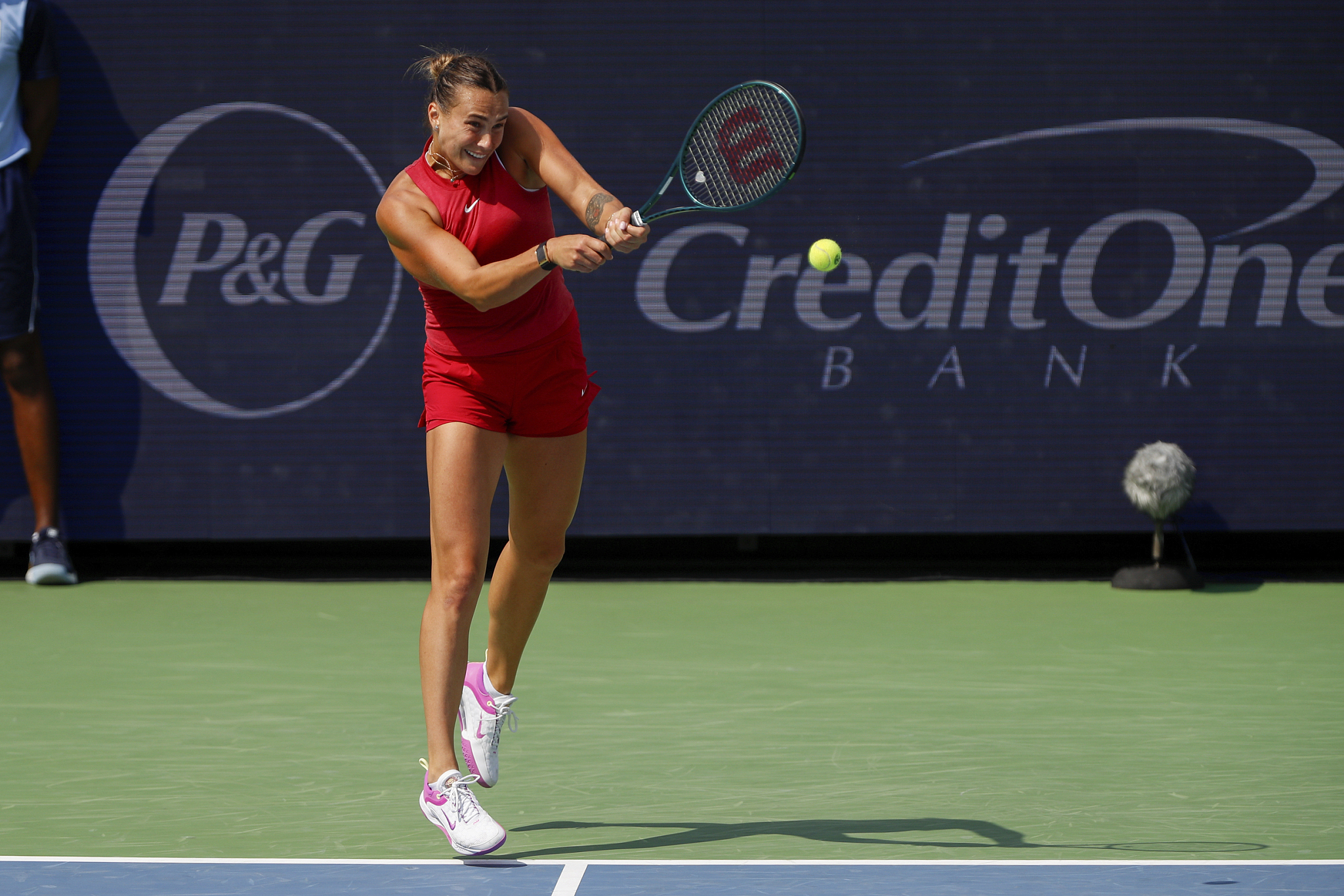 Aryna Sabalenka of Belarus competes in the women's singles final against Jessica Pegula of the U.S. at the Cincinnati Open in Mason, Ohio, August 19, 2024. /CFP