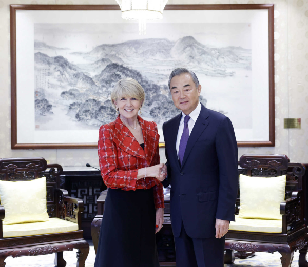 Chinese Foreign Minister Wang Yi (R) meets with Julie Bishop, the UN Secretary-General Antonio Guterres' special envoy on Myanmar in Beijing, capital of China, August 20, 2024. /Chinese Foreign Ministry