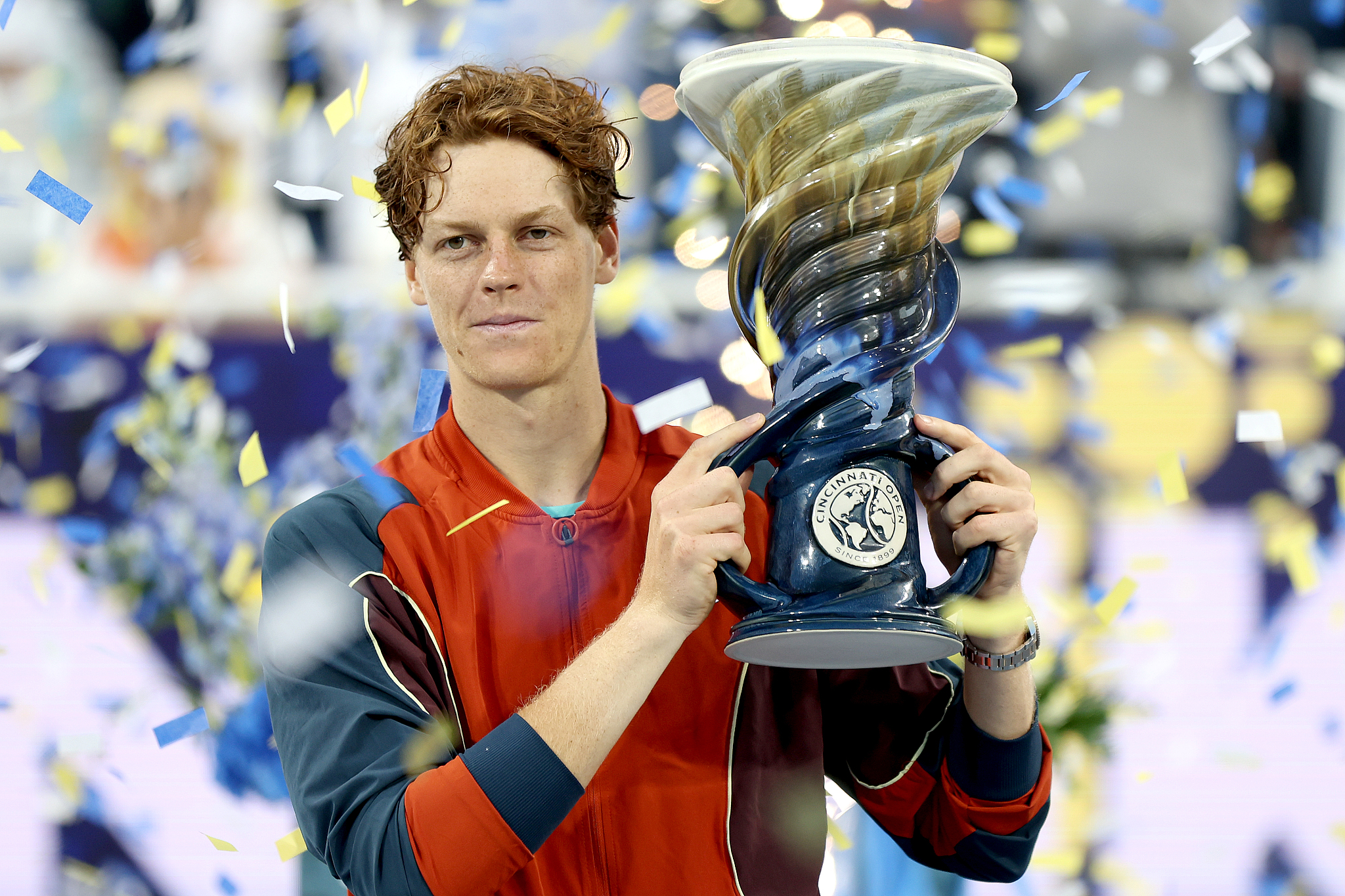 Jannik Sinner of Italy wins the men's singles title at the Cincinnati Open in Mason, Ohio, August 19, 2024. /CFP