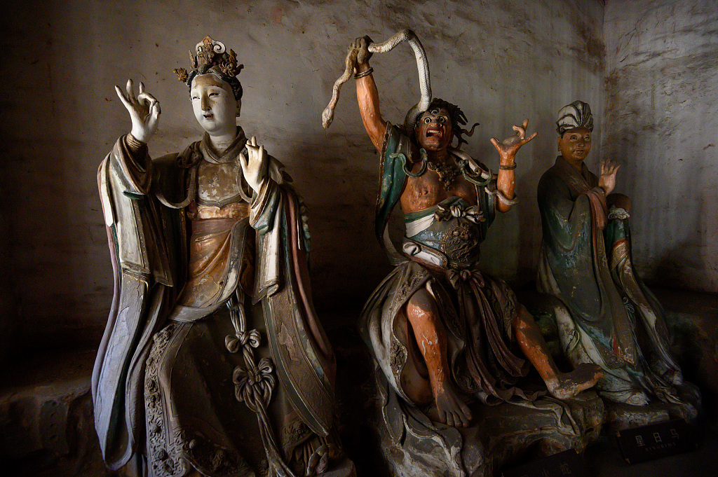 An undated photo shows the sculptures in Yuhuang Temple, Jincheng, Shanxi Province, China. /CFP