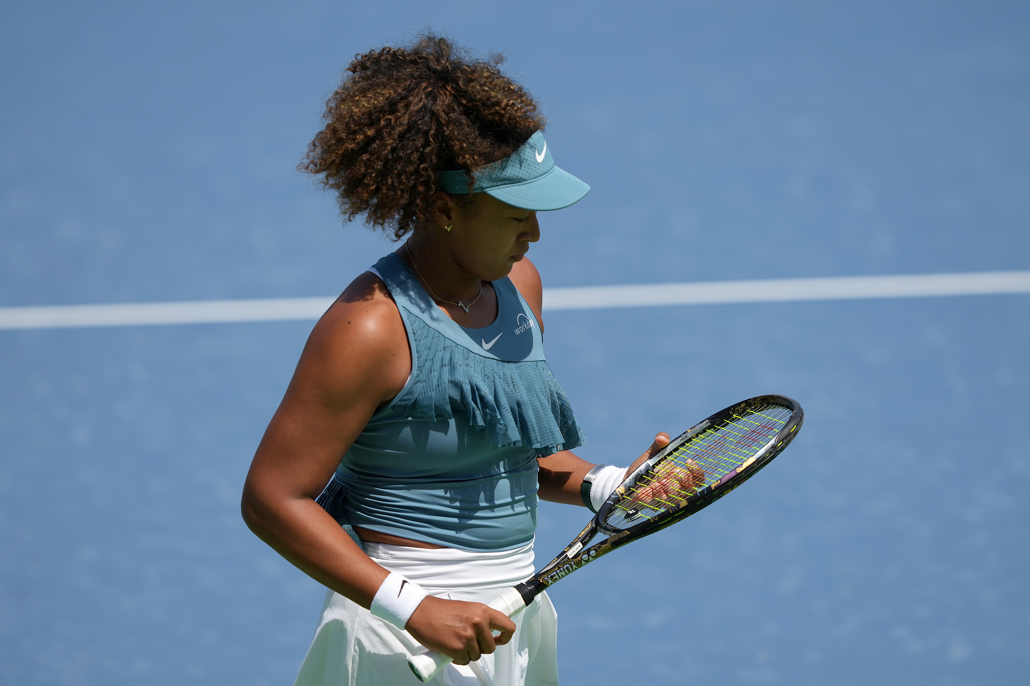 Naomi Osaka of Japan walks across the court during the Cincinnati Open at the Lindner Family Tennis Center in Mason, U.S., August 12, 2024. /CFP