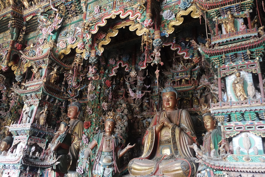 An undated photo shows the intricate interior view of Xixian Xiaoxitian in Xixian County, Linfen, Shanxi Province. /IC