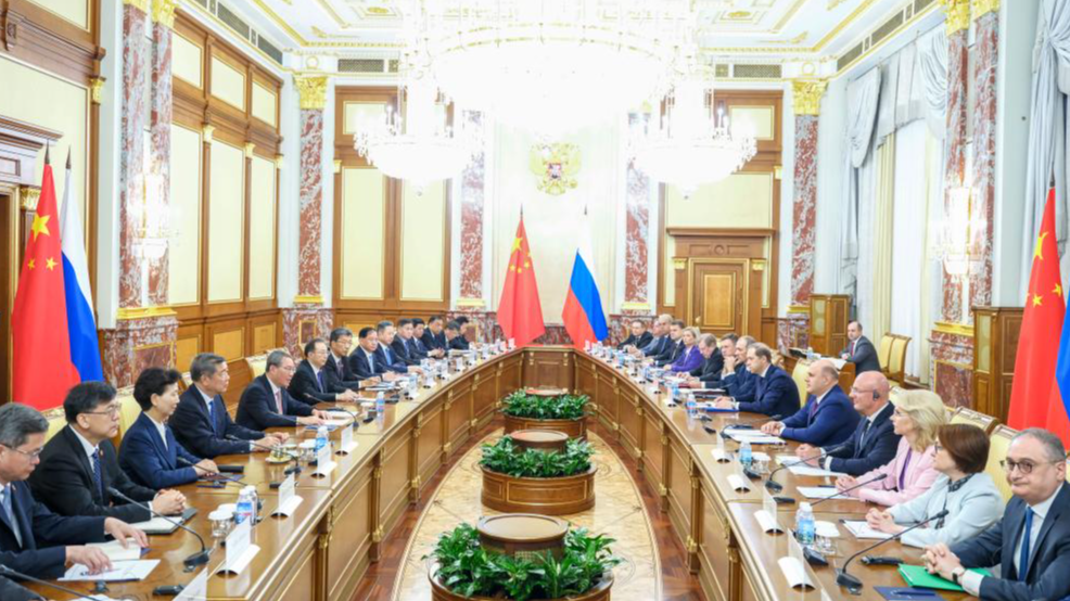 Chinese Premier Li Qiang co-chairs the 29th regular meeting between Chinese and Russian heads of government with Russian Prime Minister Mikhail Mishustin in Moscow, Russia, August 21, 2024. /Xinhua