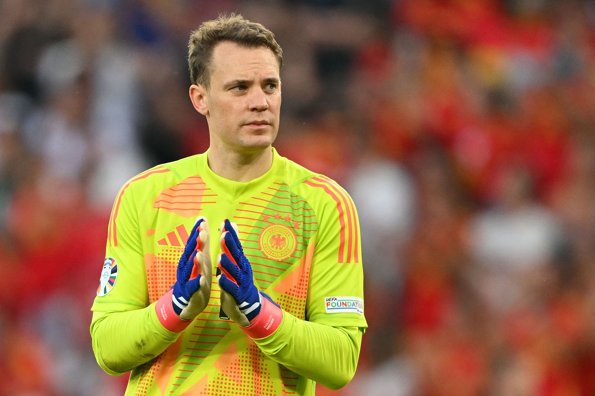 Manuel Neuer of Germany looks on after a 2-1 loss to Spain in the Euro 2024 quarterfinals at the Stuttgart Arena in Stuttgart, Germany, July 5, 2024. /CFP