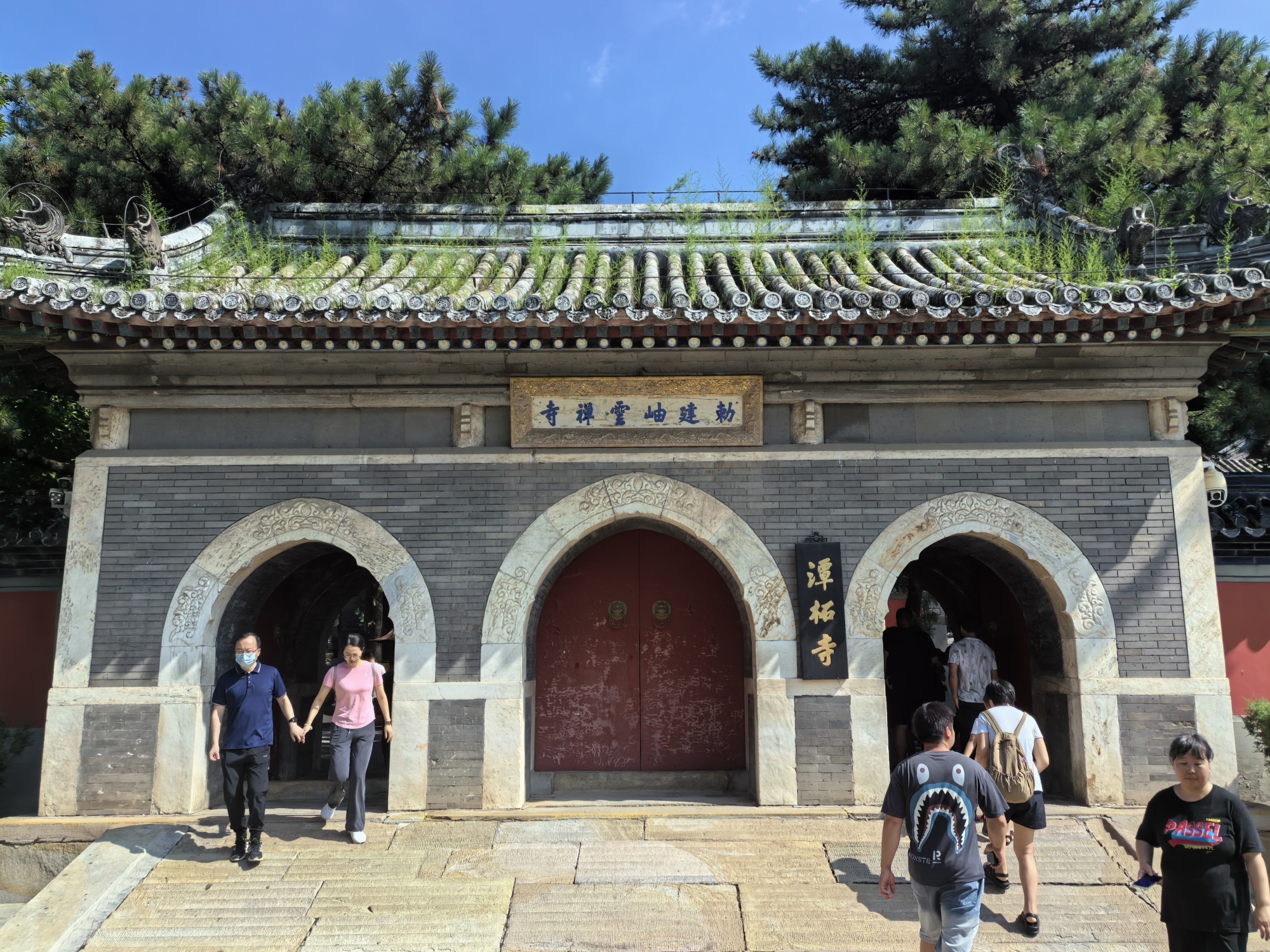 This photo taken on August 4, 2024 shows the entrance to the Tanzhe Temple in Beijing. /CGTN