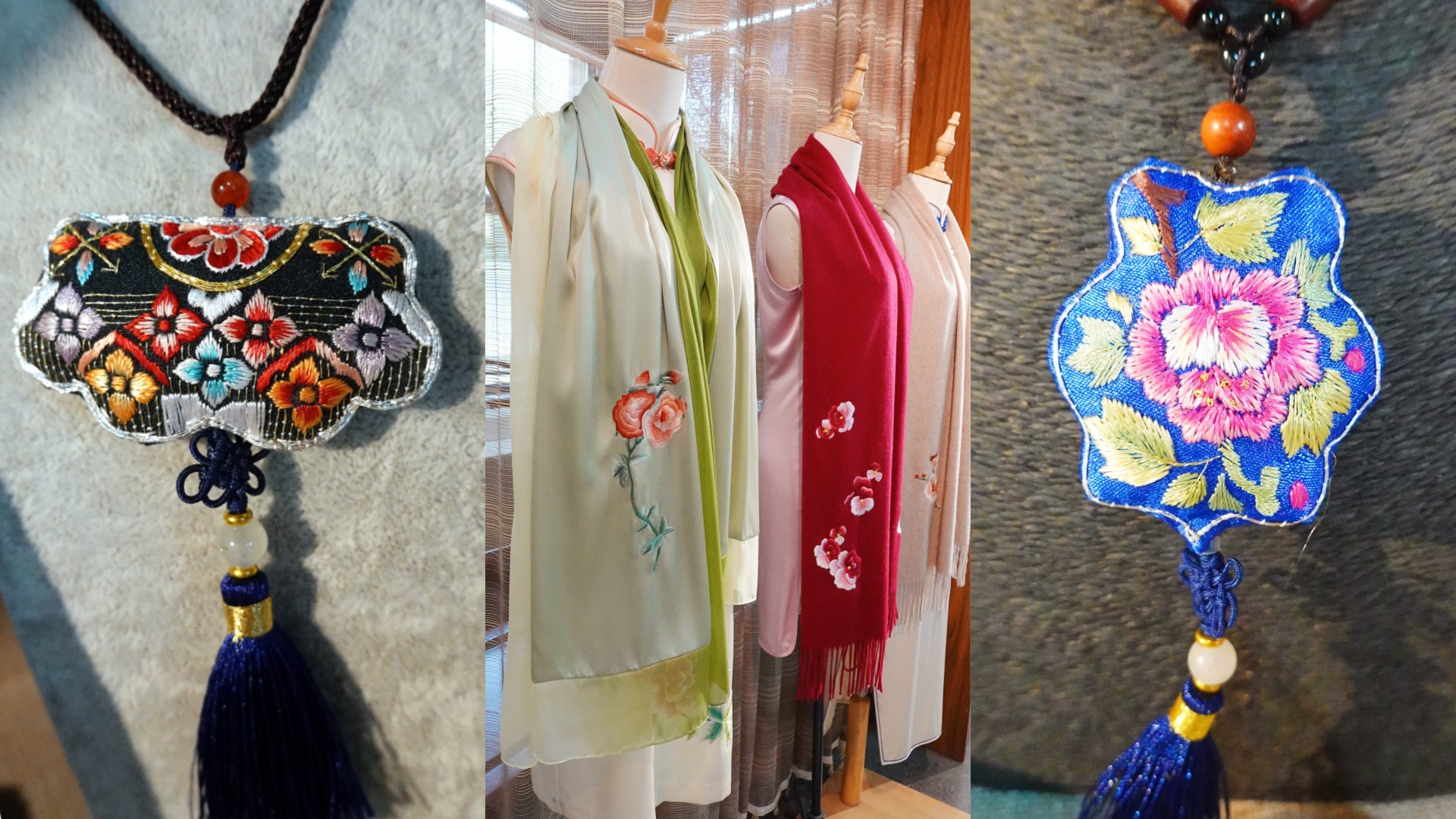 Wuxi fine embroidery art is often featured on indoor decorative pieces and clothing. /CGTN