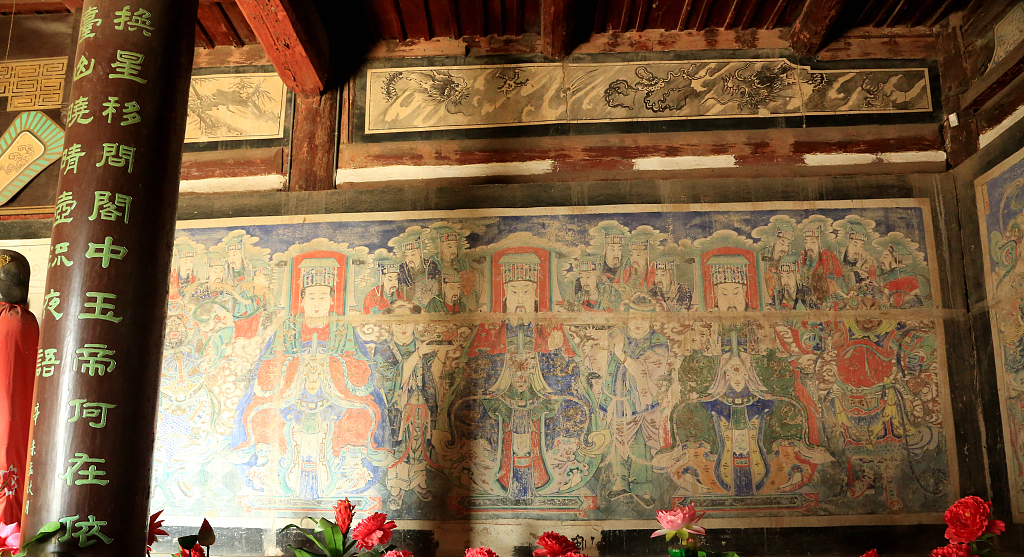 A file photo shows an interior view of Yuhuang Pavilion in Yuxian County, north China's Hebei Province. /CFP