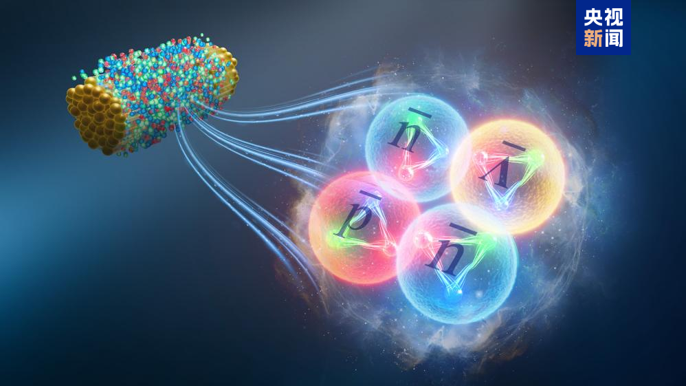 An illustration of the production of anti-hyperhydrogen-4. /CMG