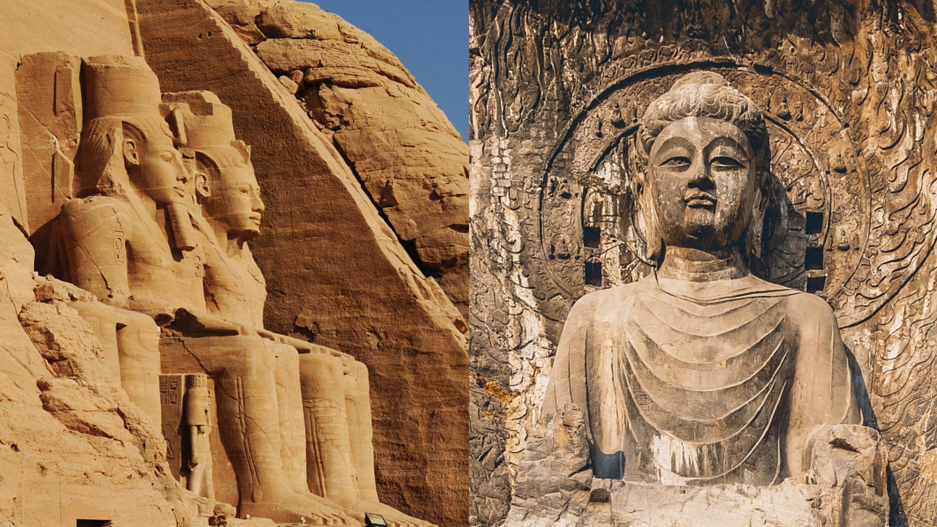 Majestic stone carvings: Abu Simbel and Longmen Grottoes