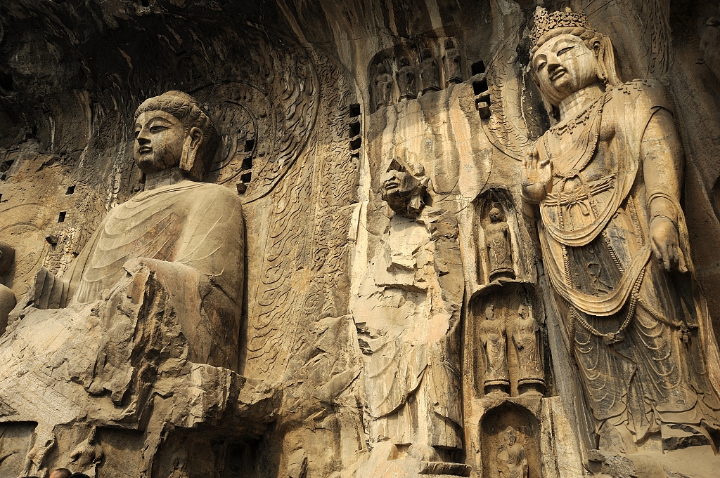 A file photo shows a view of Longmen Grottoes in central China's Henan Province. /CFP