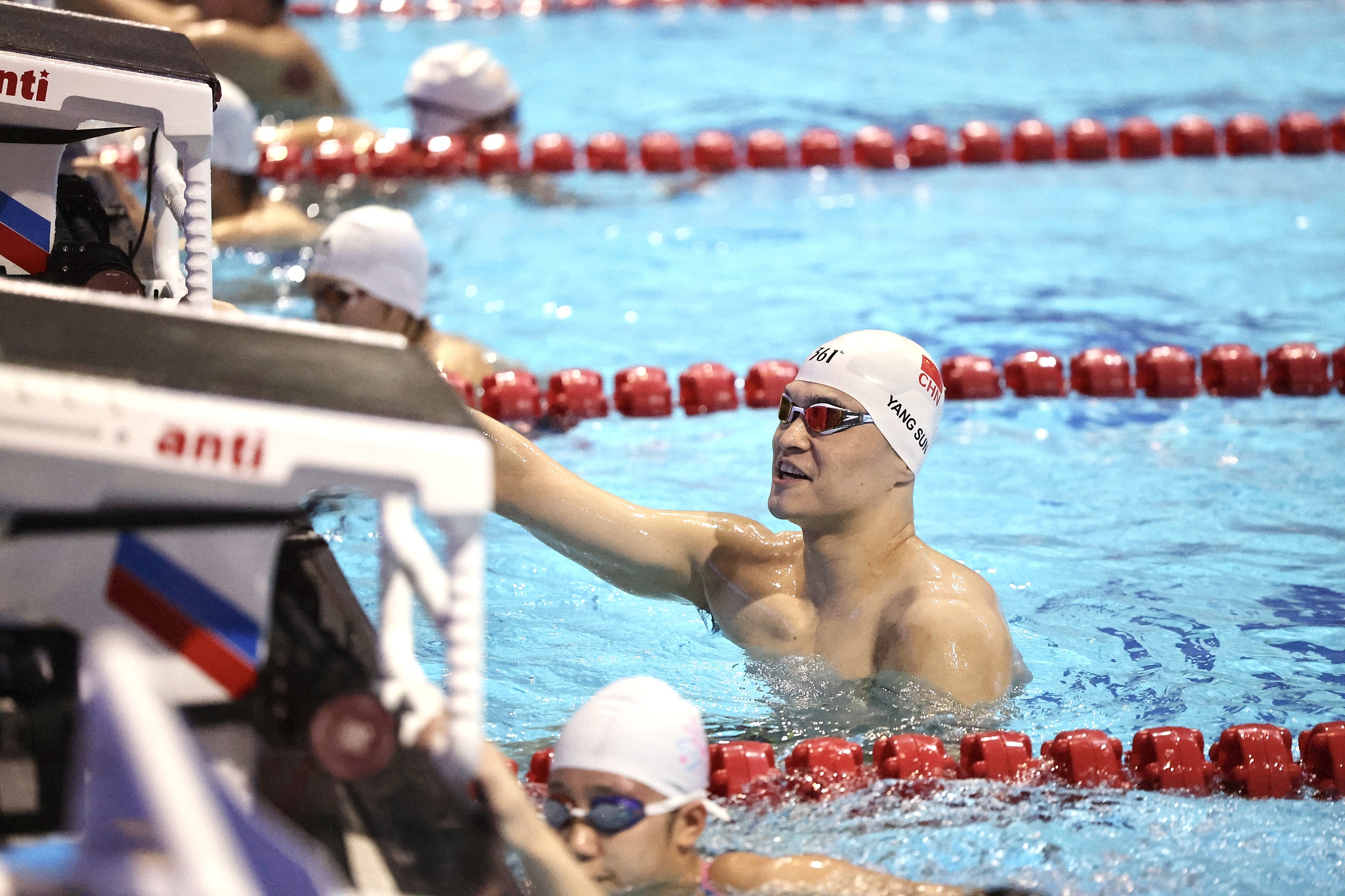 Sun Yang dari Tiongkok berlatih menjelang pertandingannya di Kejuaraan Renang Nasional Musim Panas di Hefei, Tiongkok, 24 Agustus 2024. /CFP