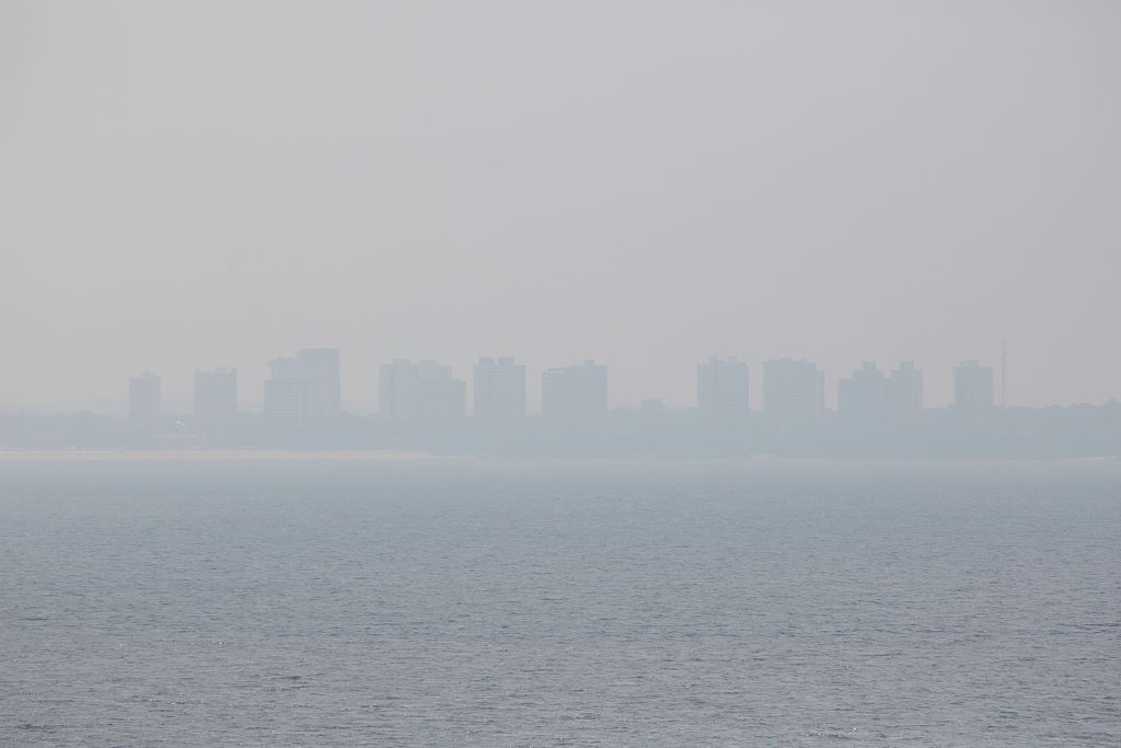 The Negro River and the city of Manaus covered by smoke from fires in the Amazon rainforest, in the Amazonas state, Brazil, August 14, 2024. /CFP