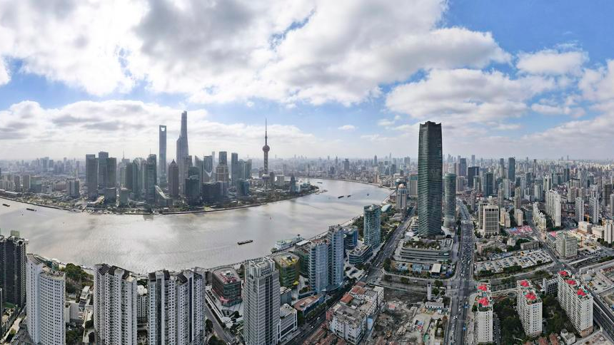 A view of Lujiazui area in the China (Shanghai) Pilot Free Trade Zone in east China's Shanghai, January 10, 2023. /Xinhua