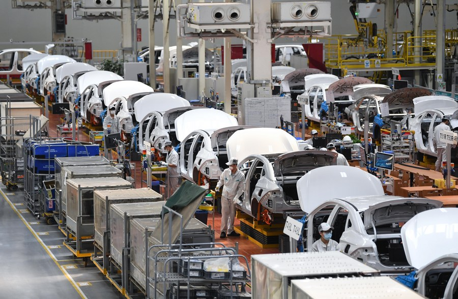 The assembly line of GAC Aion, an NEV subsidiary of Guangzhou Automobile Group Co., Ltd. (GAC Group), in Guangzhou, Guangdong, China, February 24, 2023. /Xinhua