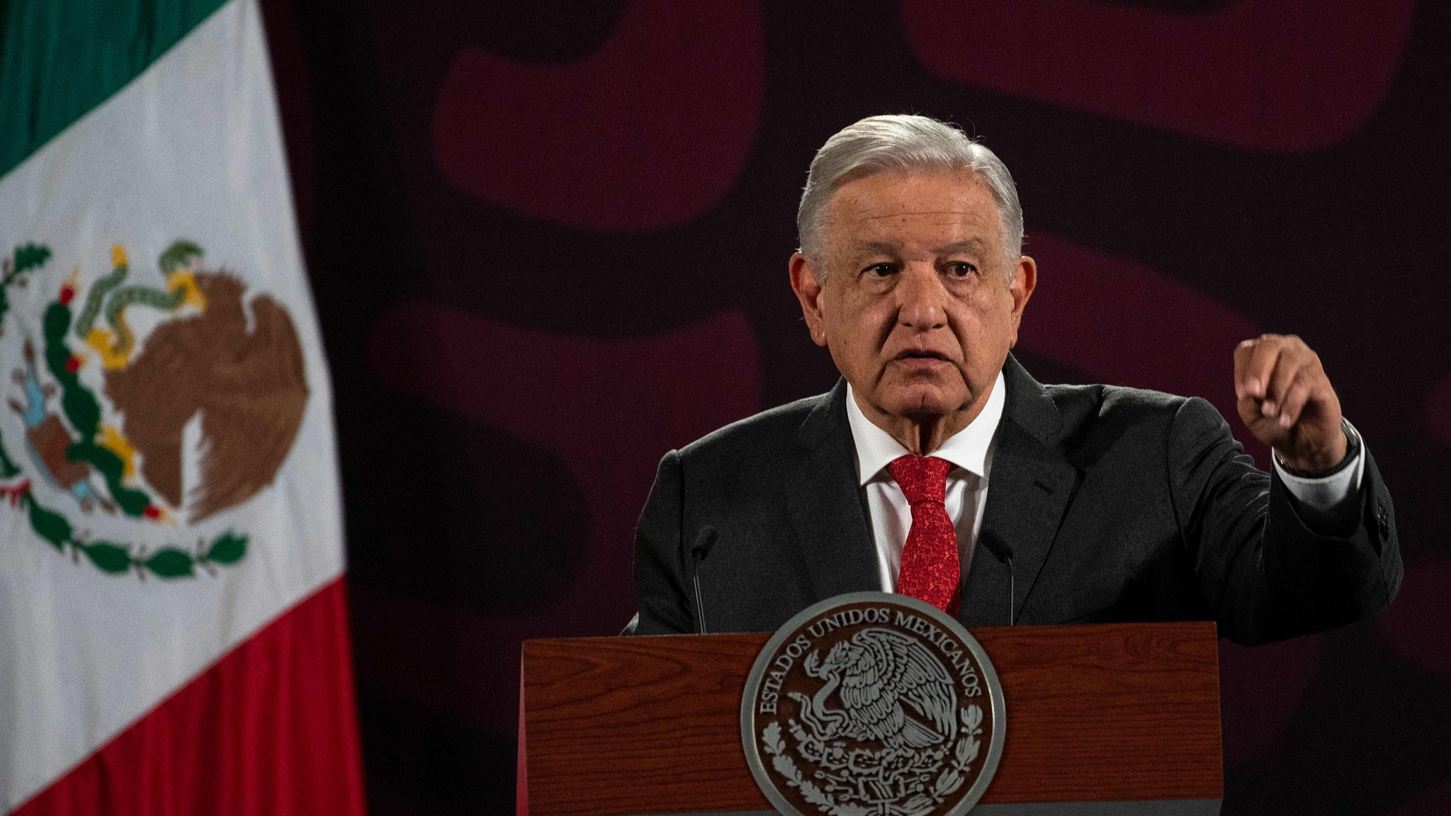 Mexican President Andres Manuel Lopez Obrador speaks during his daily early morning press conference at the National Palace in Mexico City, Mexico, August 23, 2024. /CFP