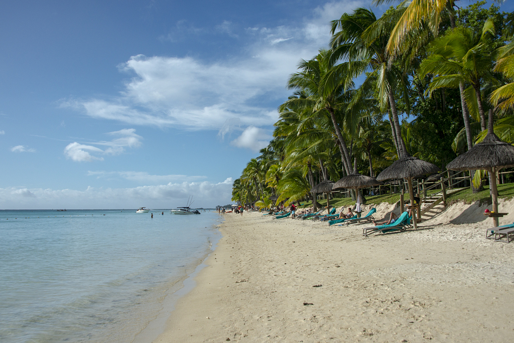 A white sandy beach on the west coast of Mauritius is seen in a file photo. /CFP