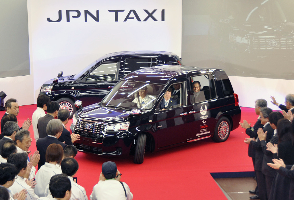 Toyota Japan celebrates the launch of the JPN taxi in Susono, Shizuoka Prefecture, Japan. /CFP