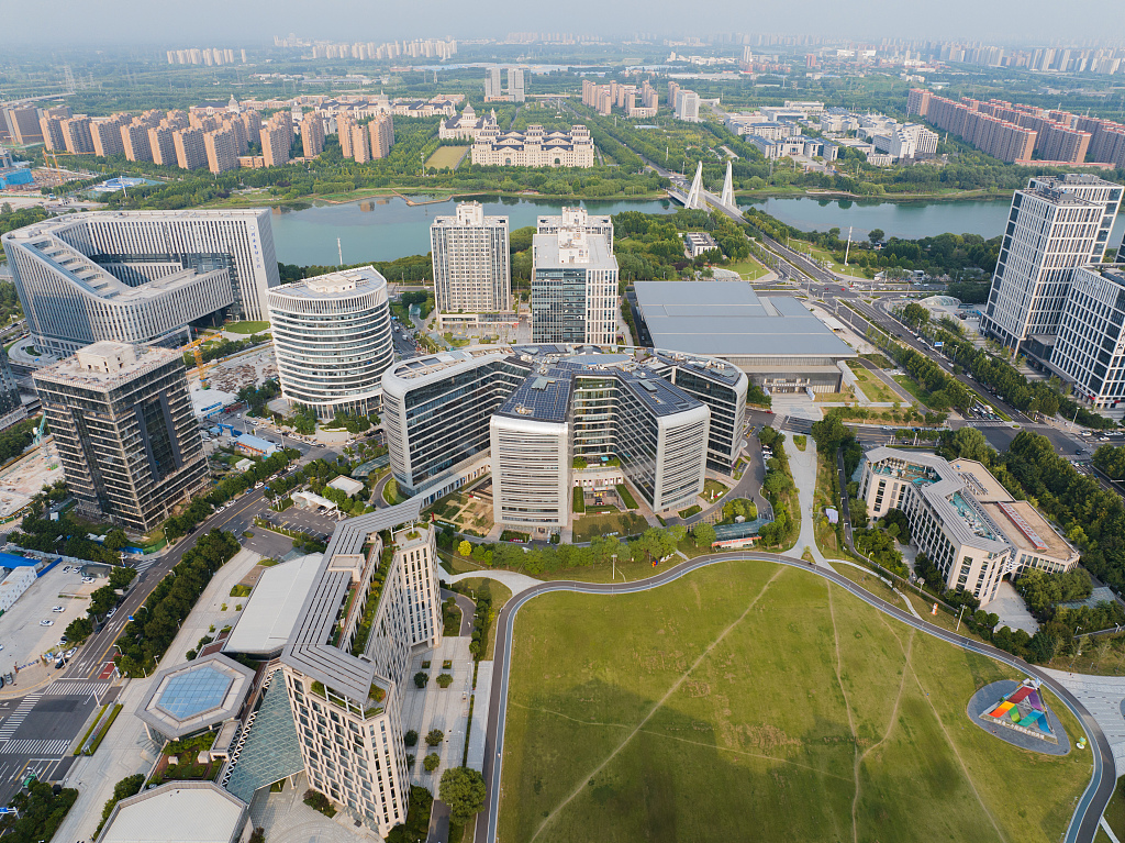 Zhengzhou Longzihu Campus is located on the island where various enterprises are flourishing, China, August 25, 2024. /CFP