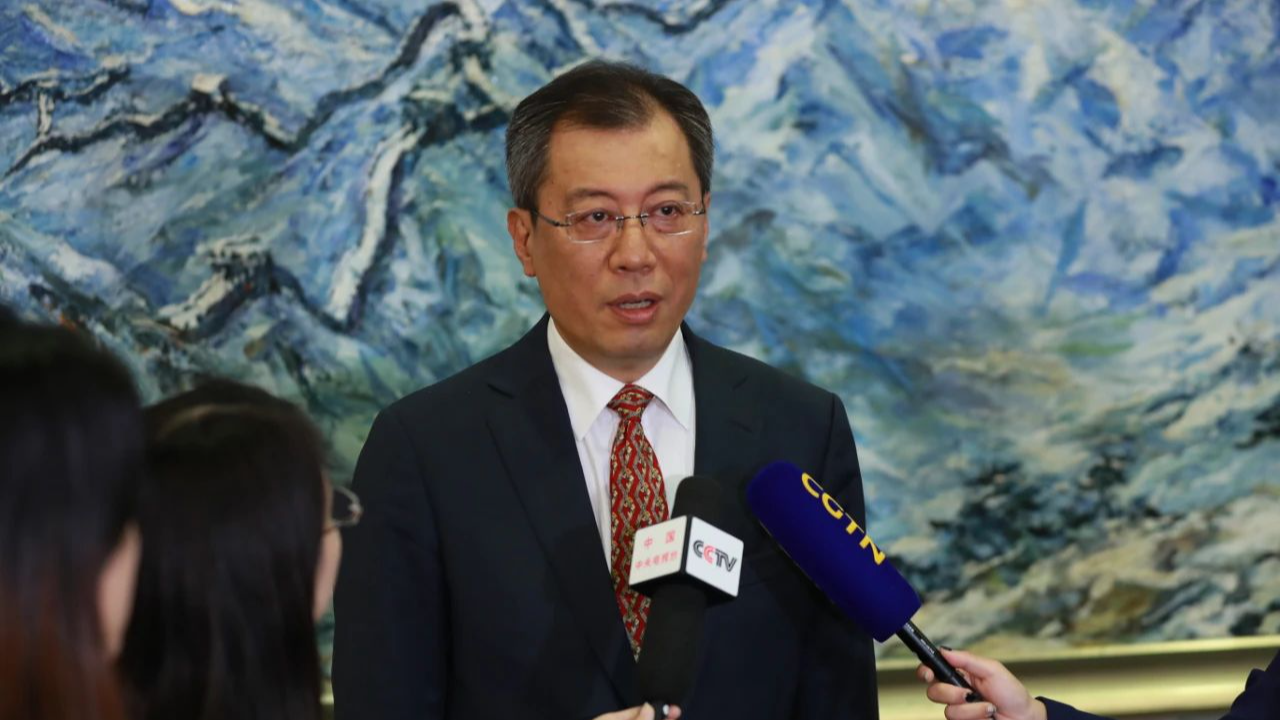 Yang Tao, director general of the Department of North American and Oceanian Affairs of the Chinese Ministry of Foreign Affairs, briefs the media on U.S. National Security Advisor Jake Sullivan's visit to China in Beijing, China, August 29, 2024. /MFA